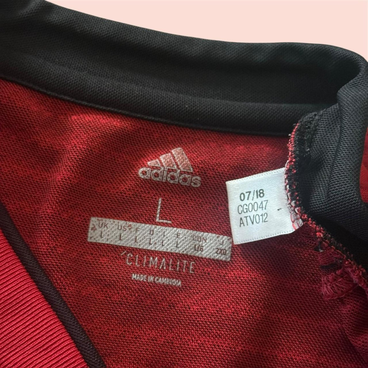 2018/19 Adidas Manchester United Home LS Soccer Jersey Kit Mens Large