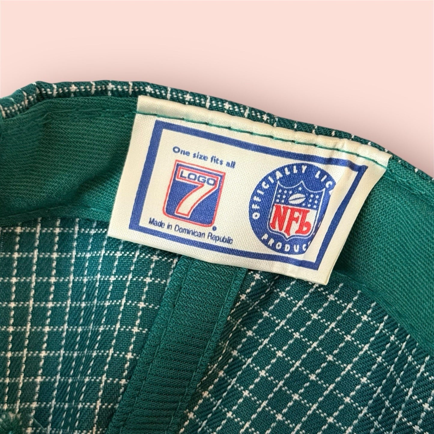 Vintage Logo 7 NFL Miami Dolphins Football Plaid SnapBack Hat