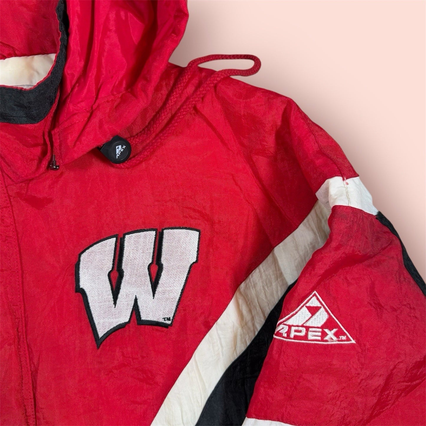 Vintage Apex One NCAA Wisconsin Badgers College Puffer Jacket Mens Medium