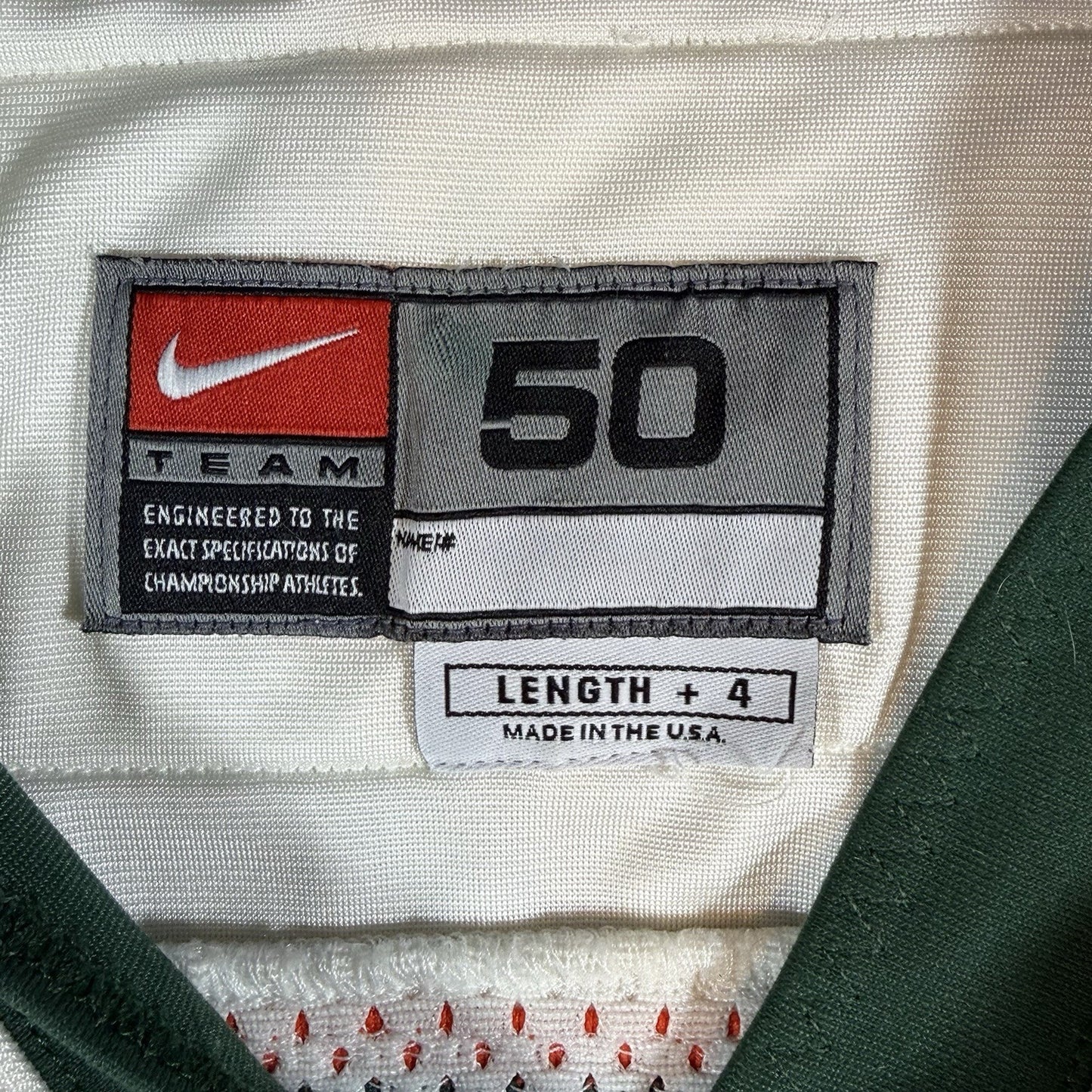 Nike NCAA Miami Hurricanes Wood #69 Game Issued Football Jersey Mens 50 Medium