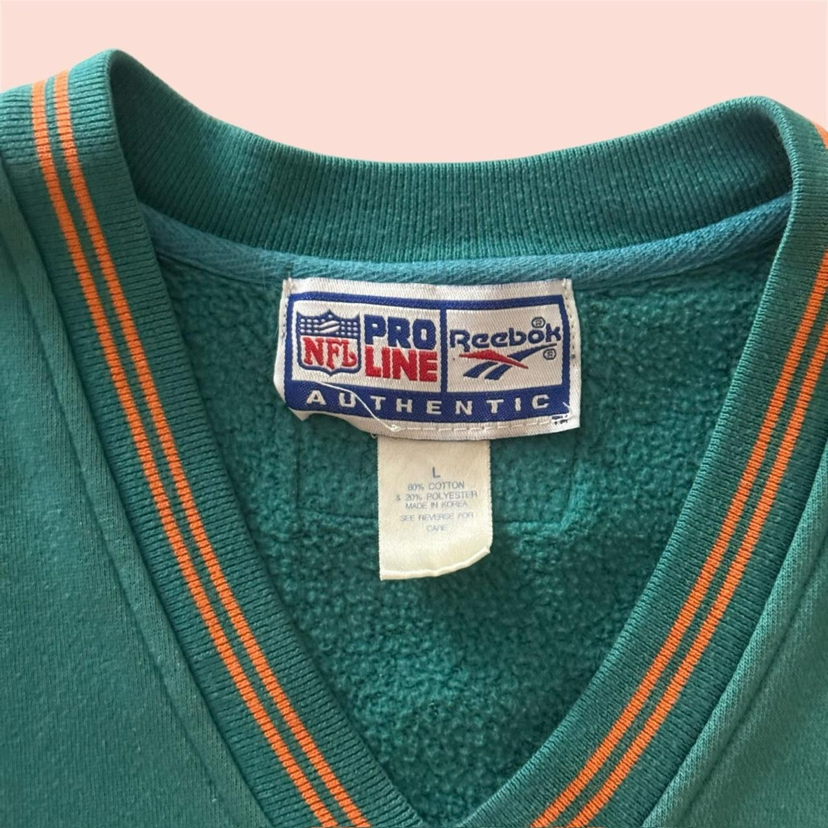 Vintage 90s Reebok NFL Pro Line Miami Dolphins Football Vest Mens Large