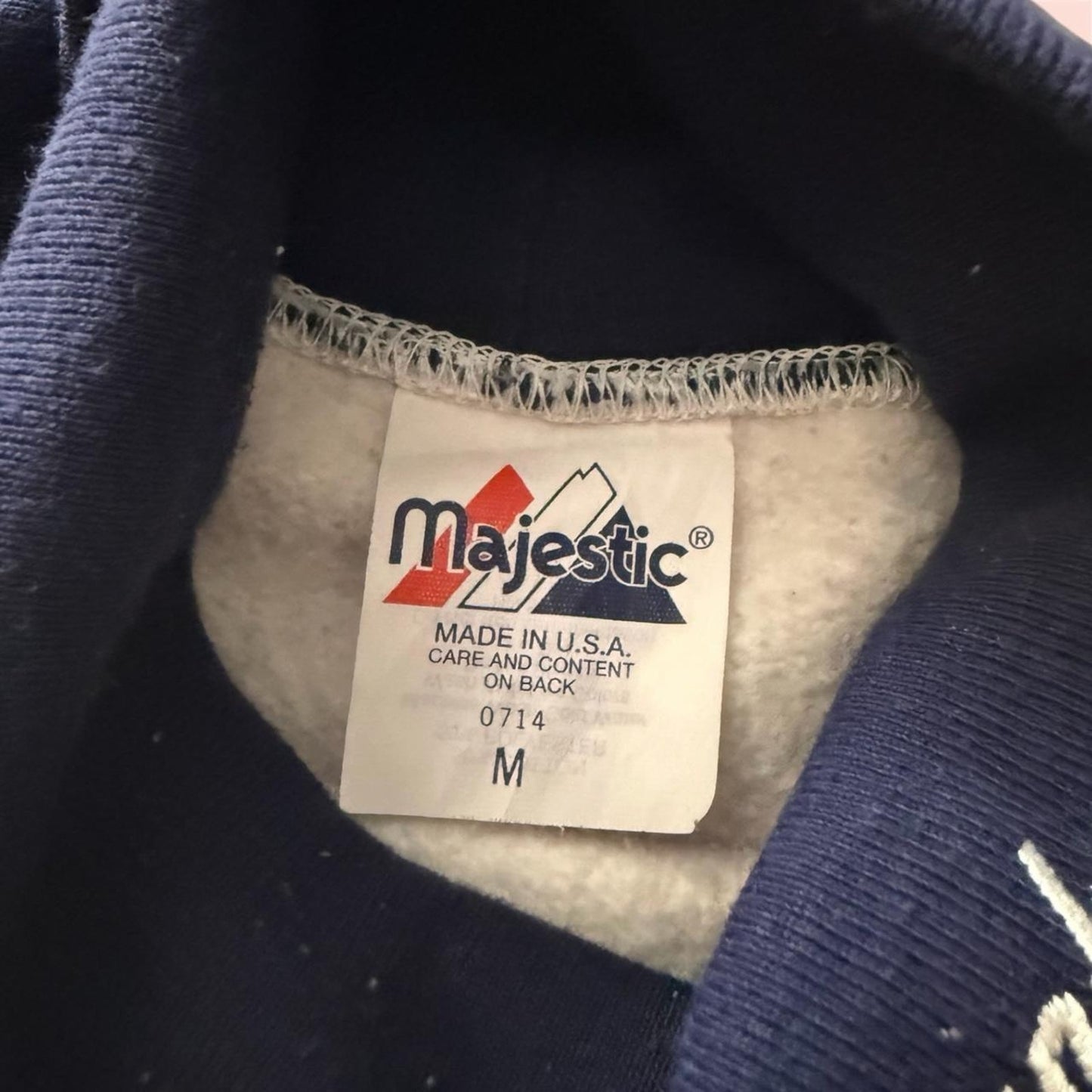 Vintage Majestic MLB New York Yankees Mockneck Baseball Sweatshirt Mens Medium
