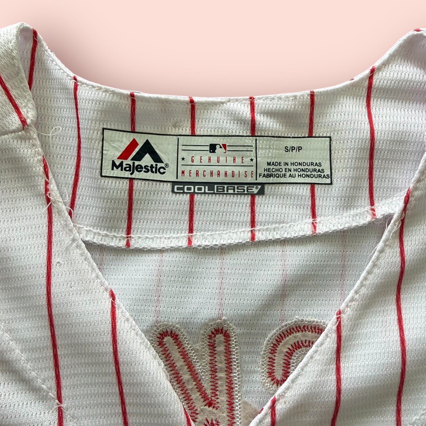 Majestic MLB Philadelphia Phillies Rhys Hoskins Baseball Jersey Mens Small