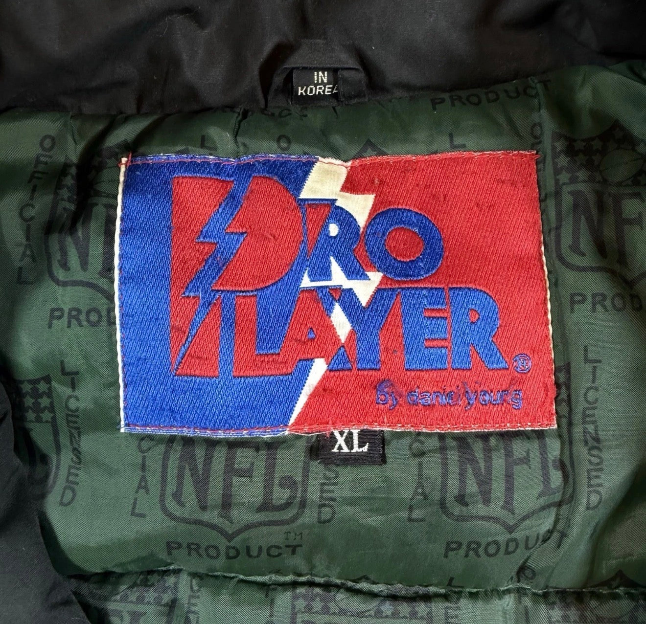 Vintage Pro Player NFL Green Bay Packers Football Puffer Jacket Mens XL