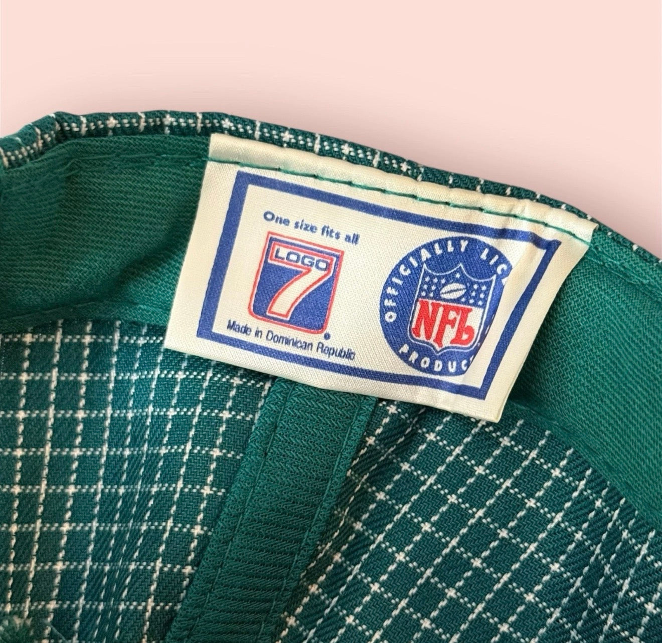 Vintage Logo 7 NFL Miami Dolphins Football Plaid SnapBack Hat