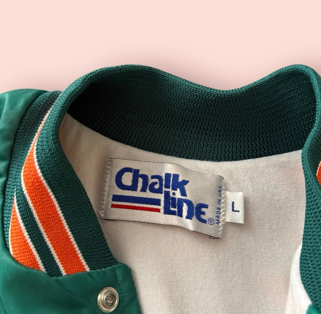 Vintage Chalk Line NFL Miami Dolphins Fanimation Football Jacket Mens Large