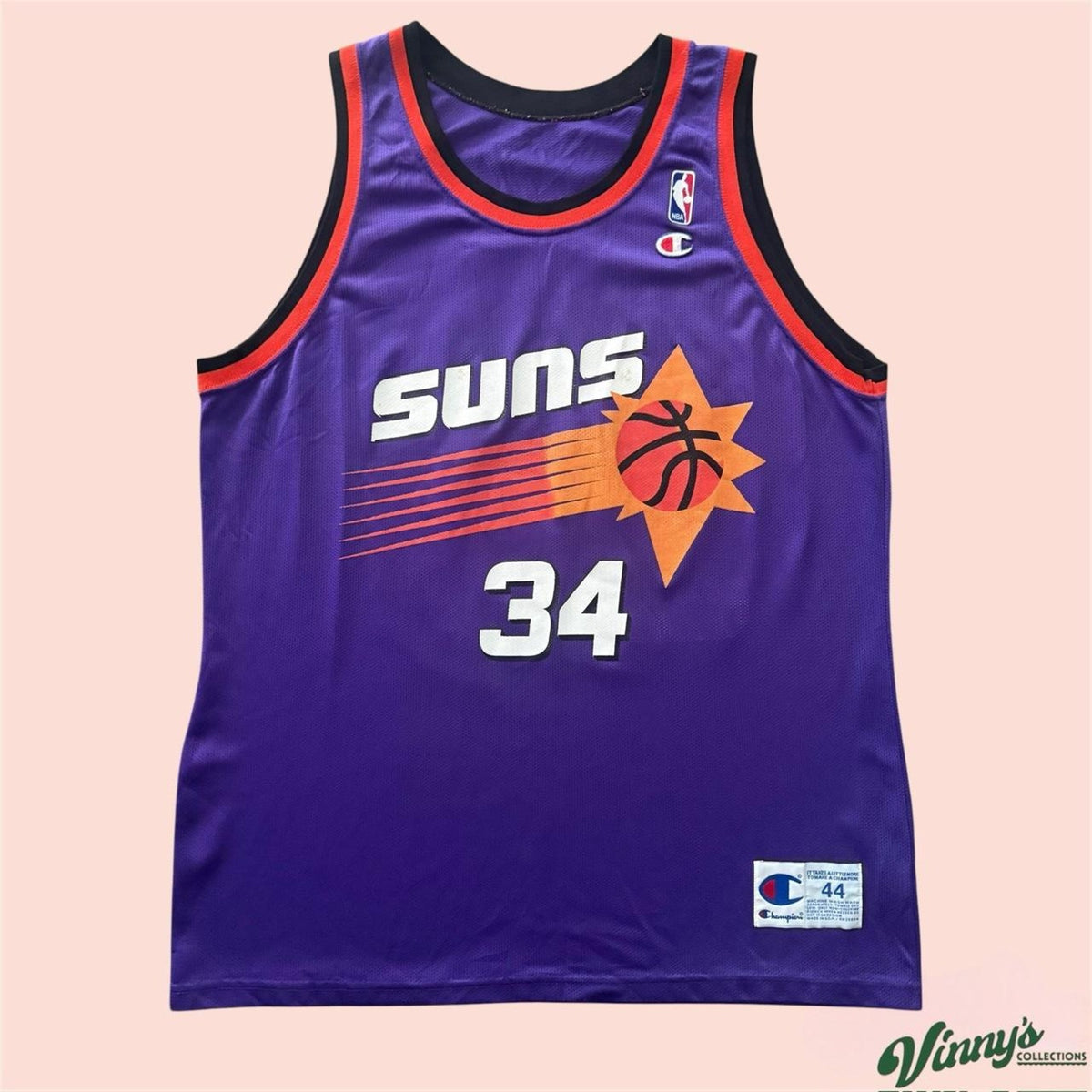 Champion NBA Phoenix Suns Charles Barkley Basketball Jersey Mens 44 Large