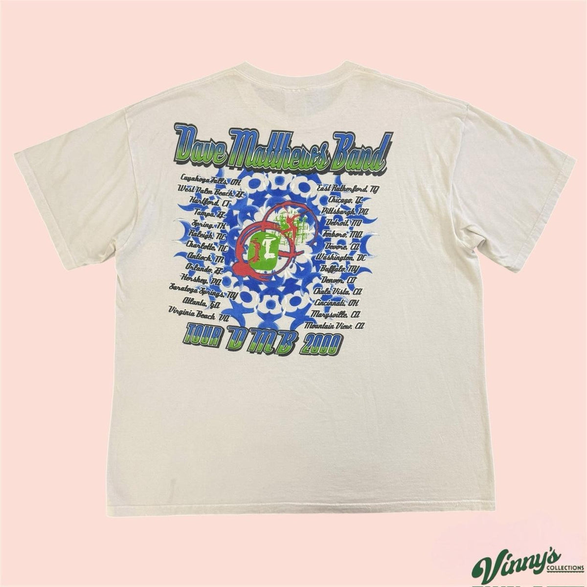 Vintage 00s Y2K Dave Matthews Band 2000 Tour Band Shirt Mens 2XL
