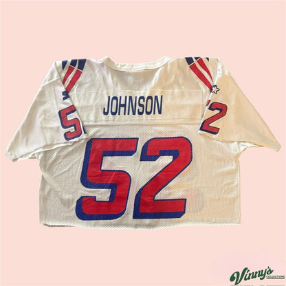 Vintage Starter New England Patriots Ted Johnson Cropped Football Jersey Mens XL