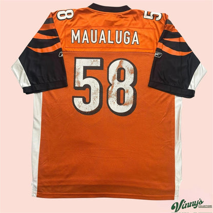 Vintage 00s NFL Reebok Cincinnati Bengals Rey Maualuga Football Jersey Mens XL