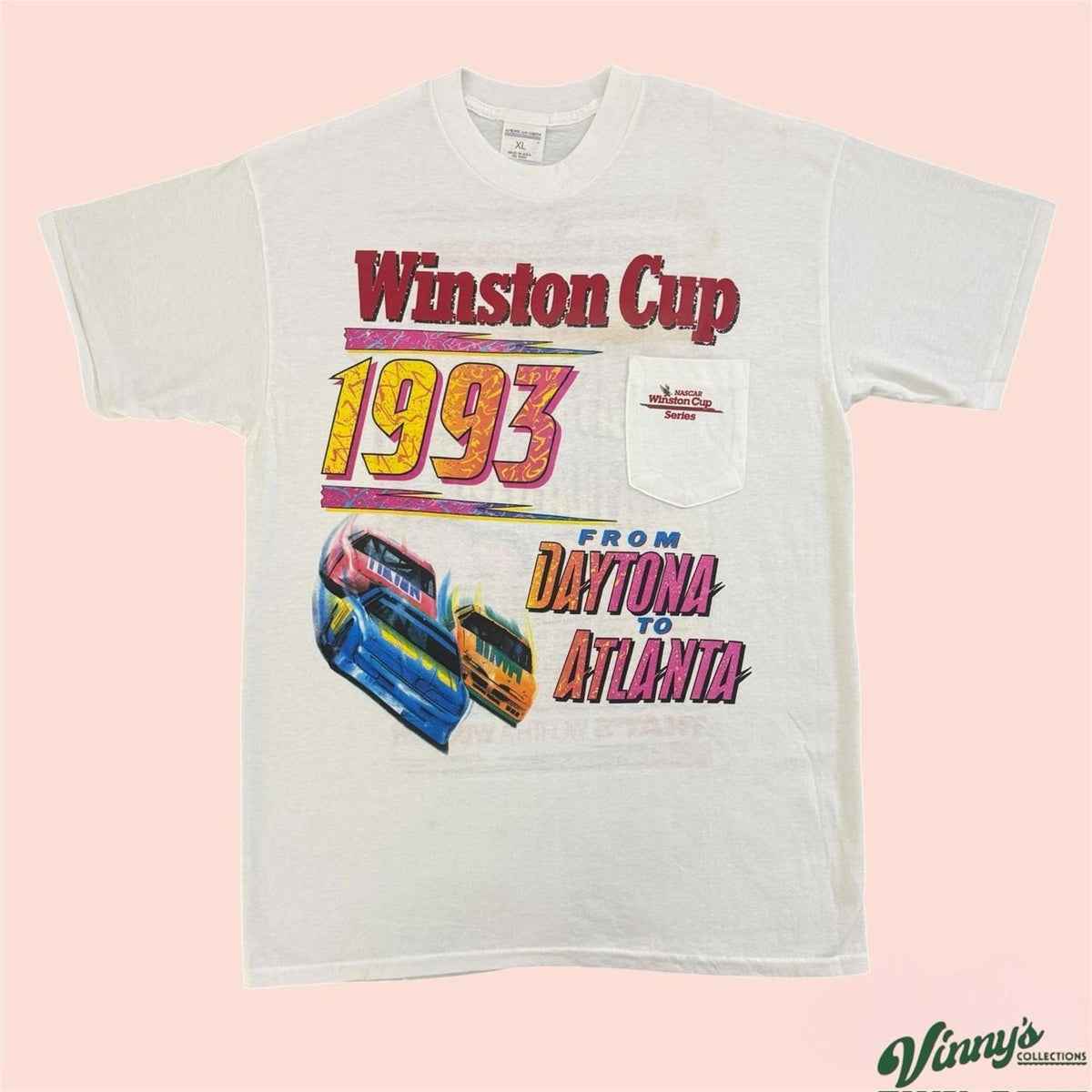 Vintage 90s 1993 Winston Cup Daytona to Atlanta Racing Shirt Mens XL