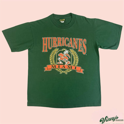 Vintage 90s Home Team Advantage Miami Hurricanes College Shirt Mens XL