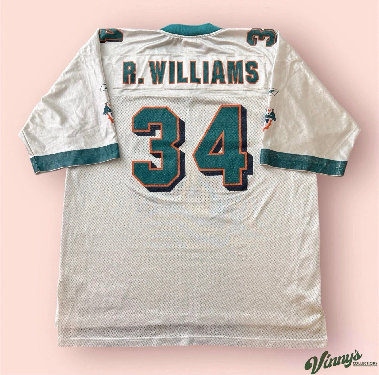 Reebok NFL Miami Dolphins Ricky Williams Football Jersey Mens XL