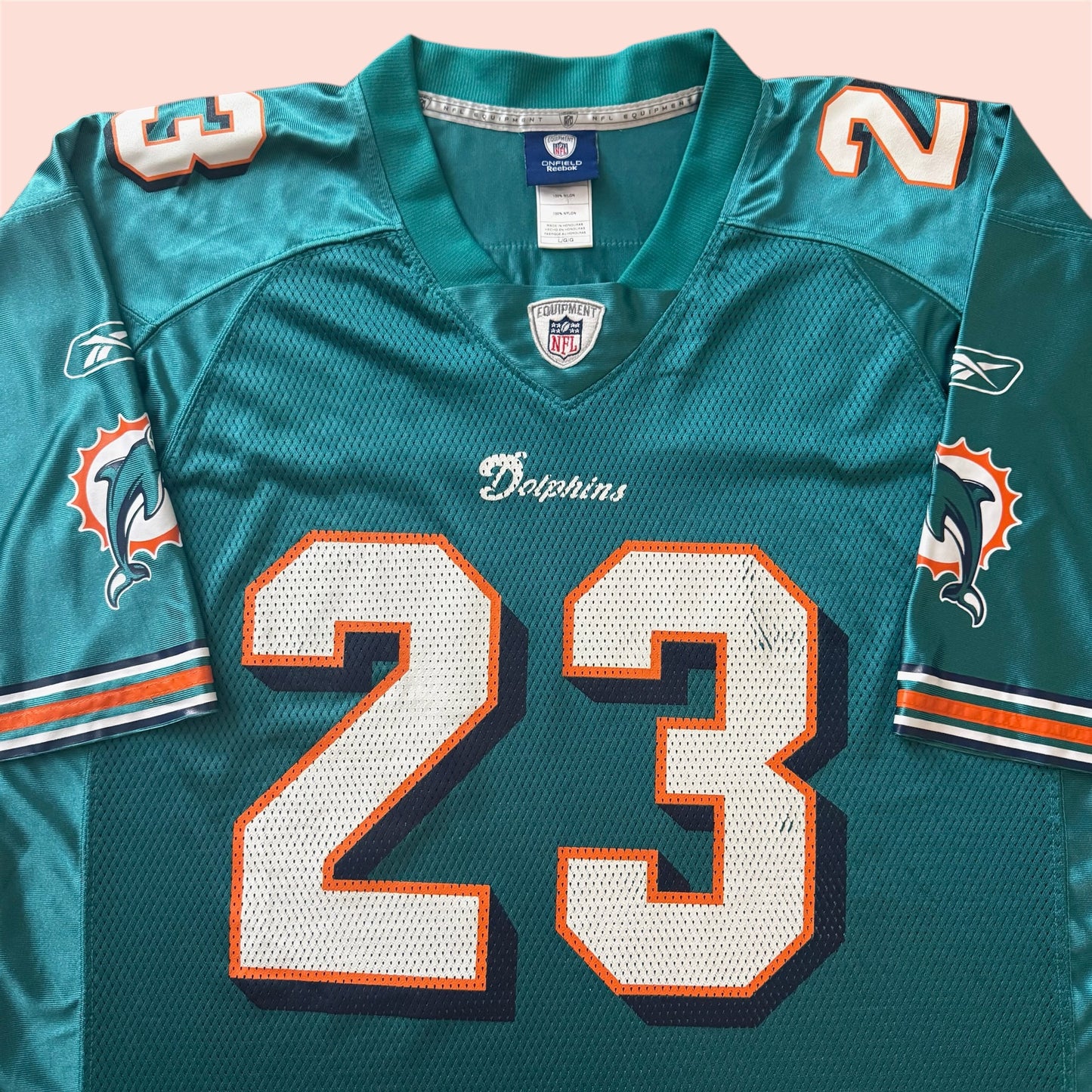 Reebok NFL Miami Dolphins Ronnie Brown Football Jersey Mens Large