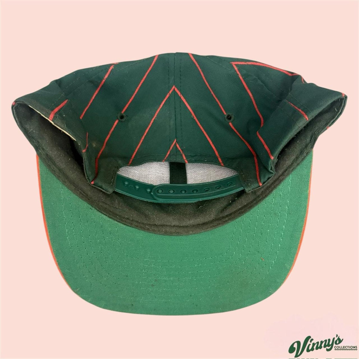 Vintage 90s Amapro Miami Hurricanes College Pinstripe Snapback Hat