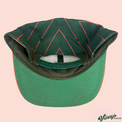 Vintage 90s Amapro Miami Hurricanes College Pinstripe Snapback Hat