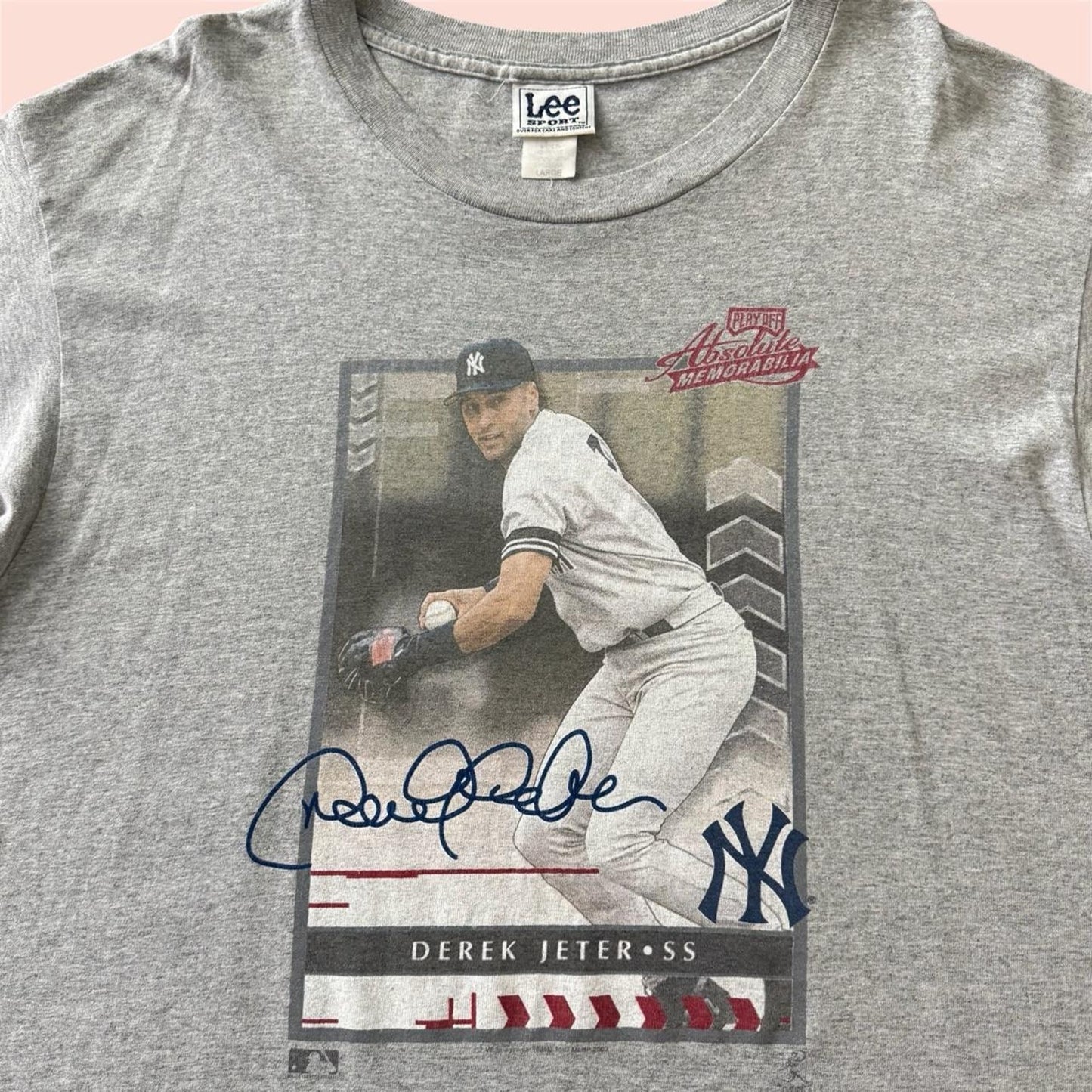 Lee Sport New York Yankees Derek Jeter Signature Baseball Shirt Mens Large