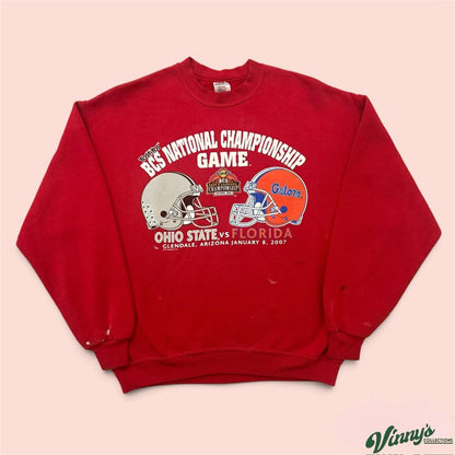 Vintage 2007 BCS National Championship Ohio State Florida Sweatshirt Mens Large