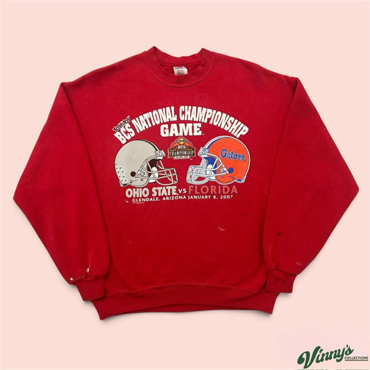 Vintage 2007 BCS National Championship Ohio State Florida Sweatshirt Mens Large