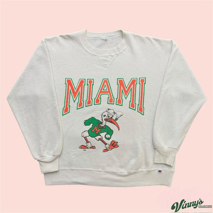 Vintage 90s Miami Hurricanes College Crewneck Sweatshirt Mens XL