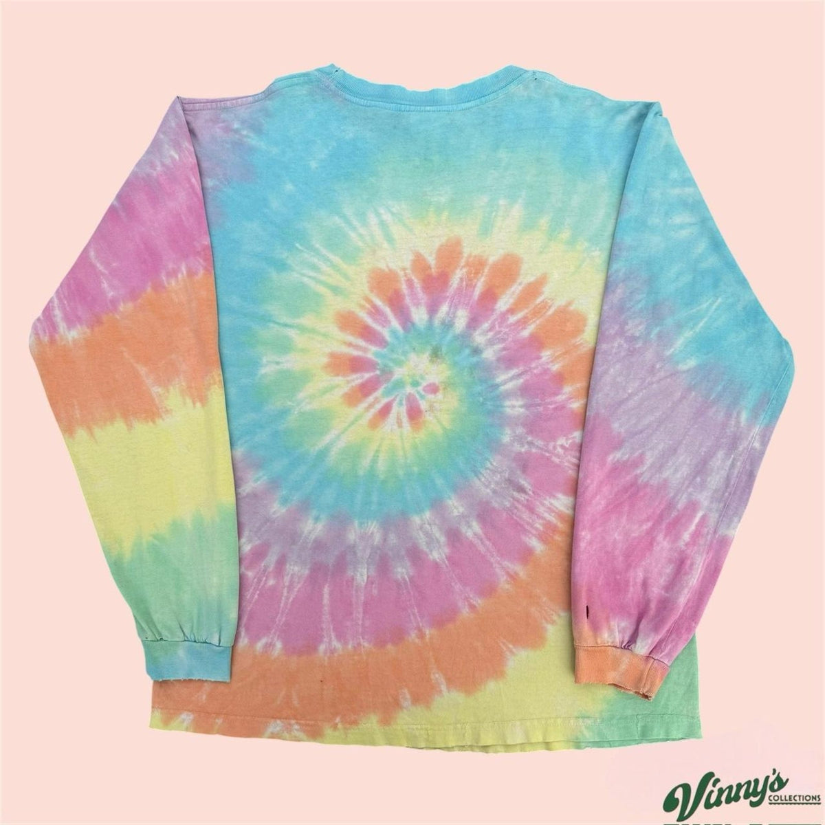 Vintage 90s Liquid Blue Grateful Dead Dancing Bear Tie Dye LS Shirt Mens Large