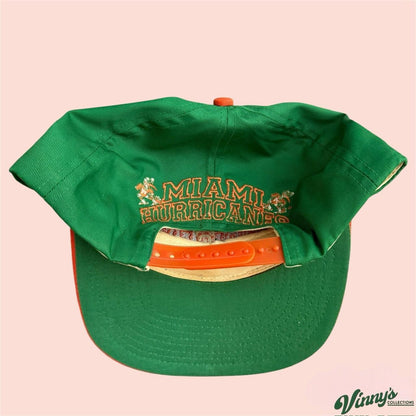 Vintage 90s Fresh Caps NCAA Miami Hurricanes College Snapback Hat