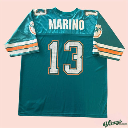 Vintage 90s Apex One NFL Miami Dolphins Dan Marino Football Jersey Mens XL