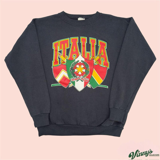Vintage 90s Italy Italia Coat of Arms Crewneck Sweatshirt Mens Large