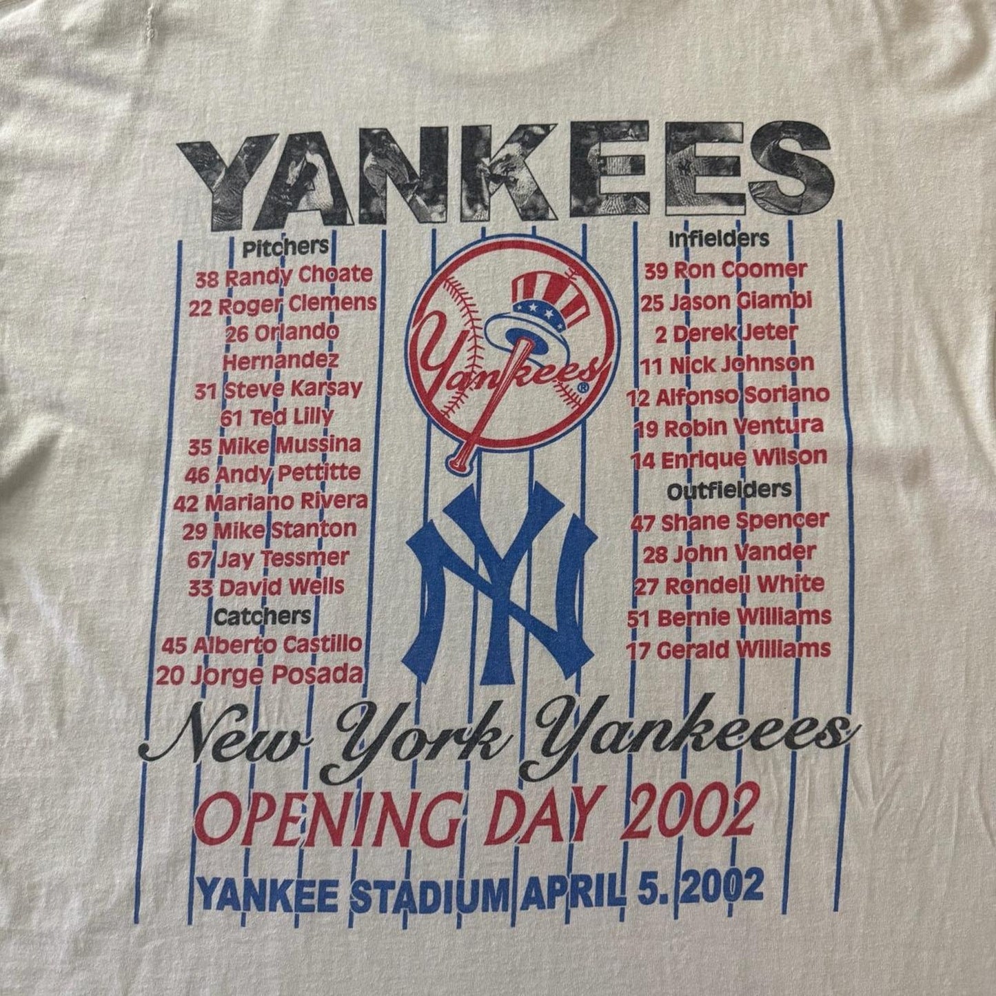 Vintage 2002 Delta MLB New York Yankees Opening Day Baseball Shirt Mens XL