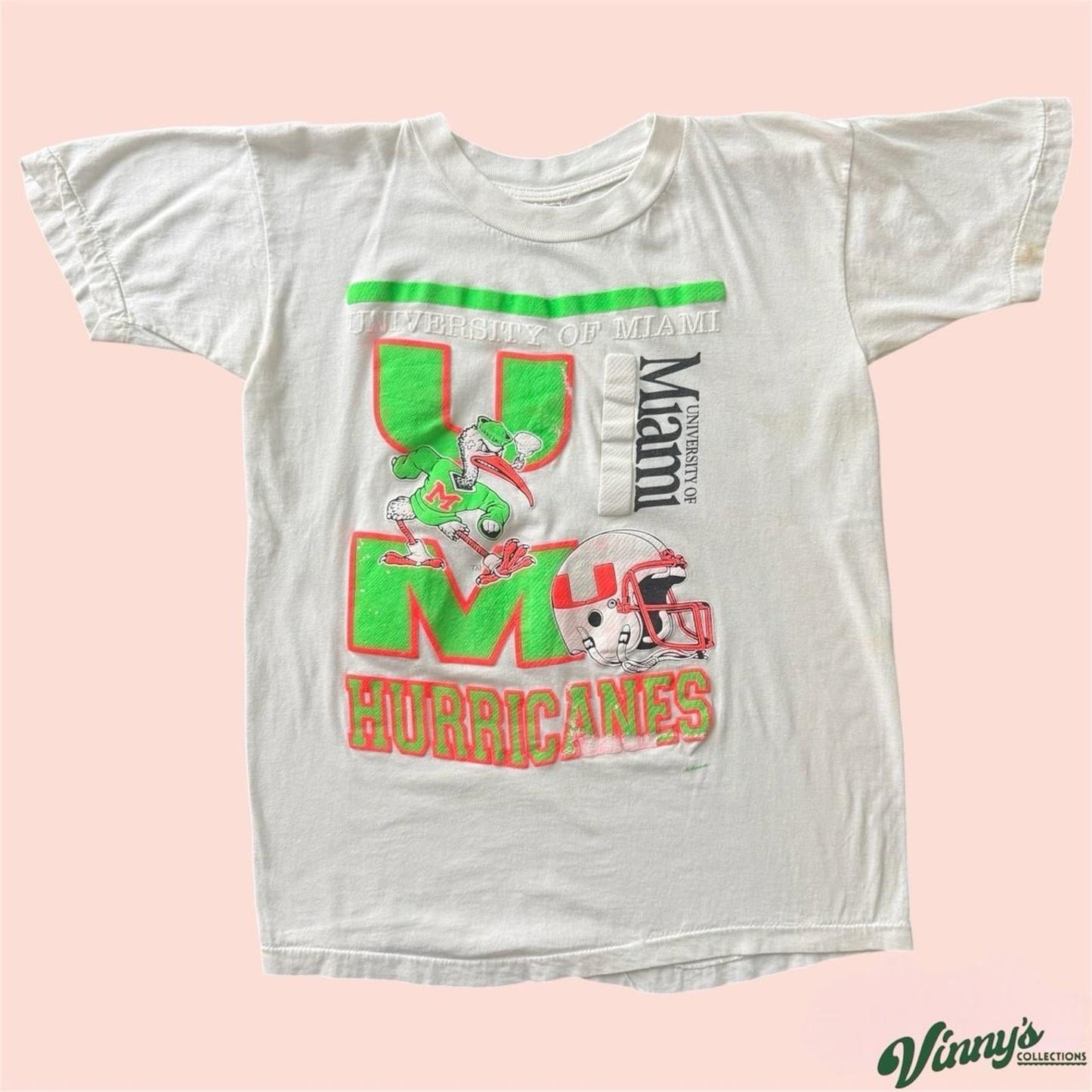 Vintage Kubik Ragz Miami Hurricanes Football College Shirt Mens Medium