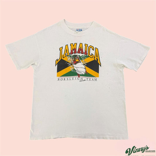 Vintage 90s Hanes Beefy Jamaica Bobsleigh Team Shirt Mens XL