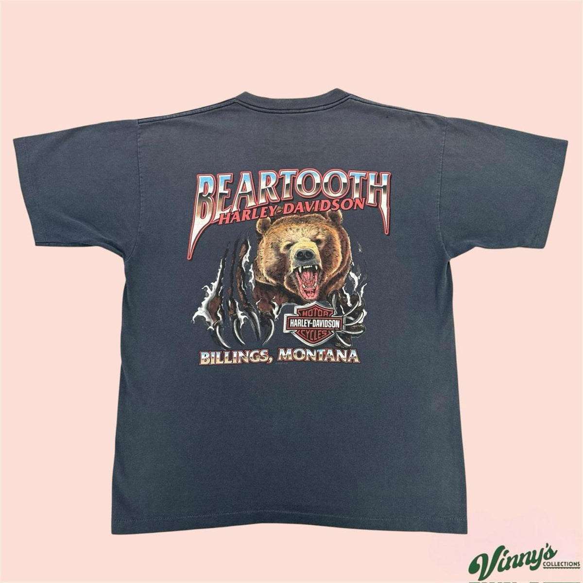 Vintage 00s Harley Davidson Beartooth Billings Montana Biker Shirt Mens Large