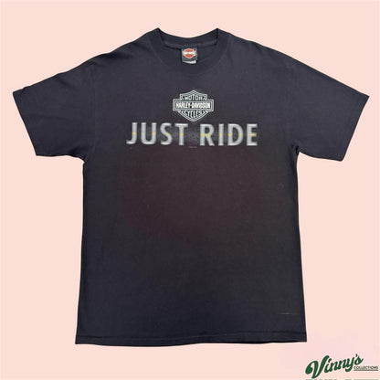 Vintage Harley Davidson Just Ride Temecula California Biker Shirt Mens Large