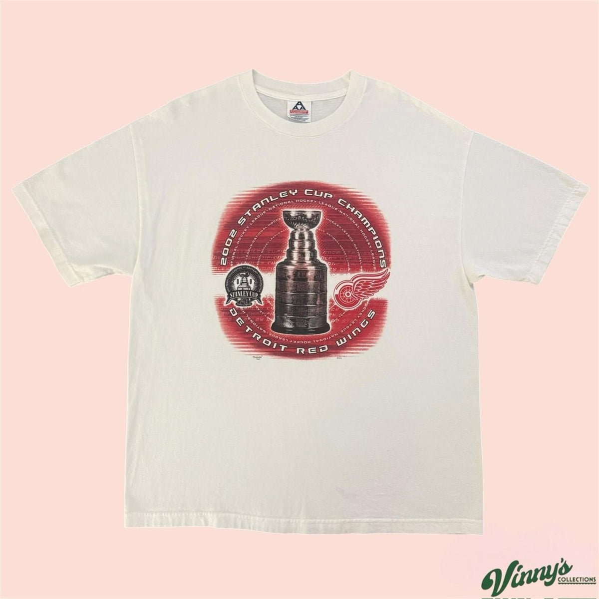 Vintage 00s NHL Detroit Red Wings 2002 Stanley Cup Champions Shirt Mens XL