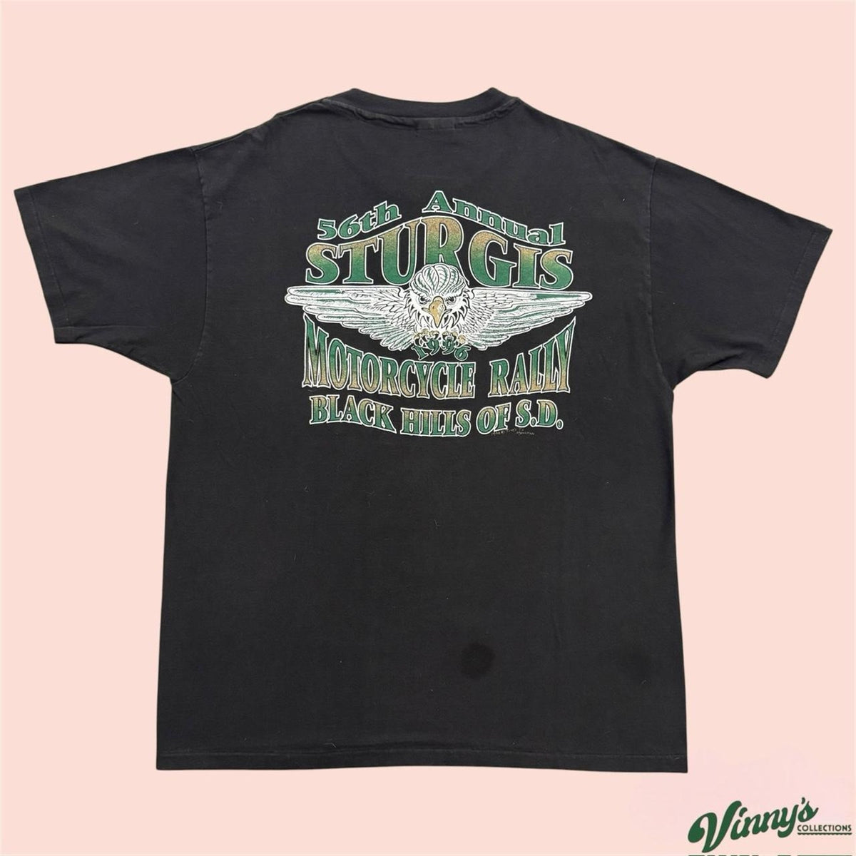 Vintage 90s Hanes Beefy 1996 Sturgis Black Hills Bike Shirt Mens XL
