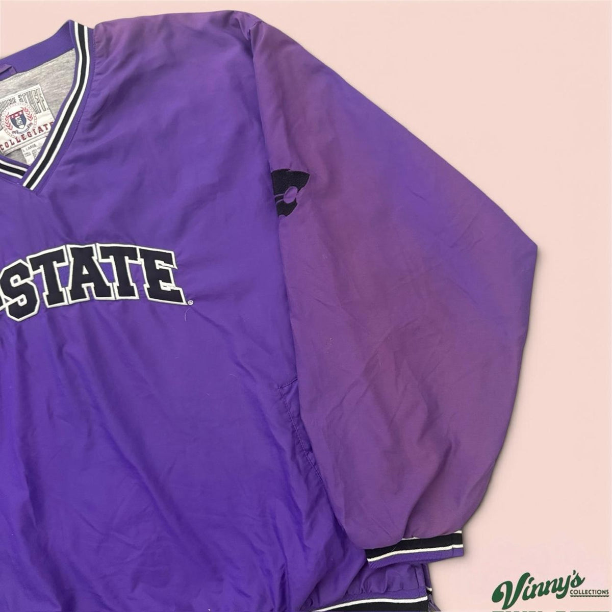 Vintage 90s  Kansas State Wildcats College Sweater Jacket Mens Large