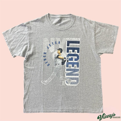 Port & Company MLB New York Yankees Derek Jeter Baseball Shirt Mens Large