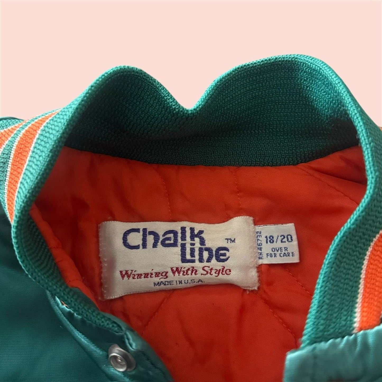 Vintage 90s Chalkline NFL Miami Dolphins Football Satin Jacket Youth XL
