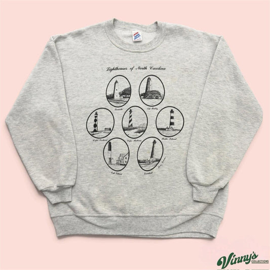 Vintage 90s Jerzees Lighthouses of North Carolina Sweatshirt Mens XL