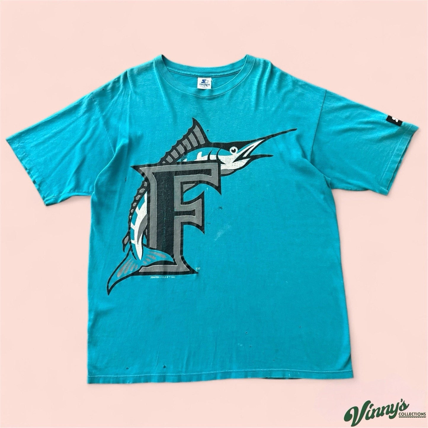 Vintage Starter MLB Florida Marlins Baseball Shirt Mens Large