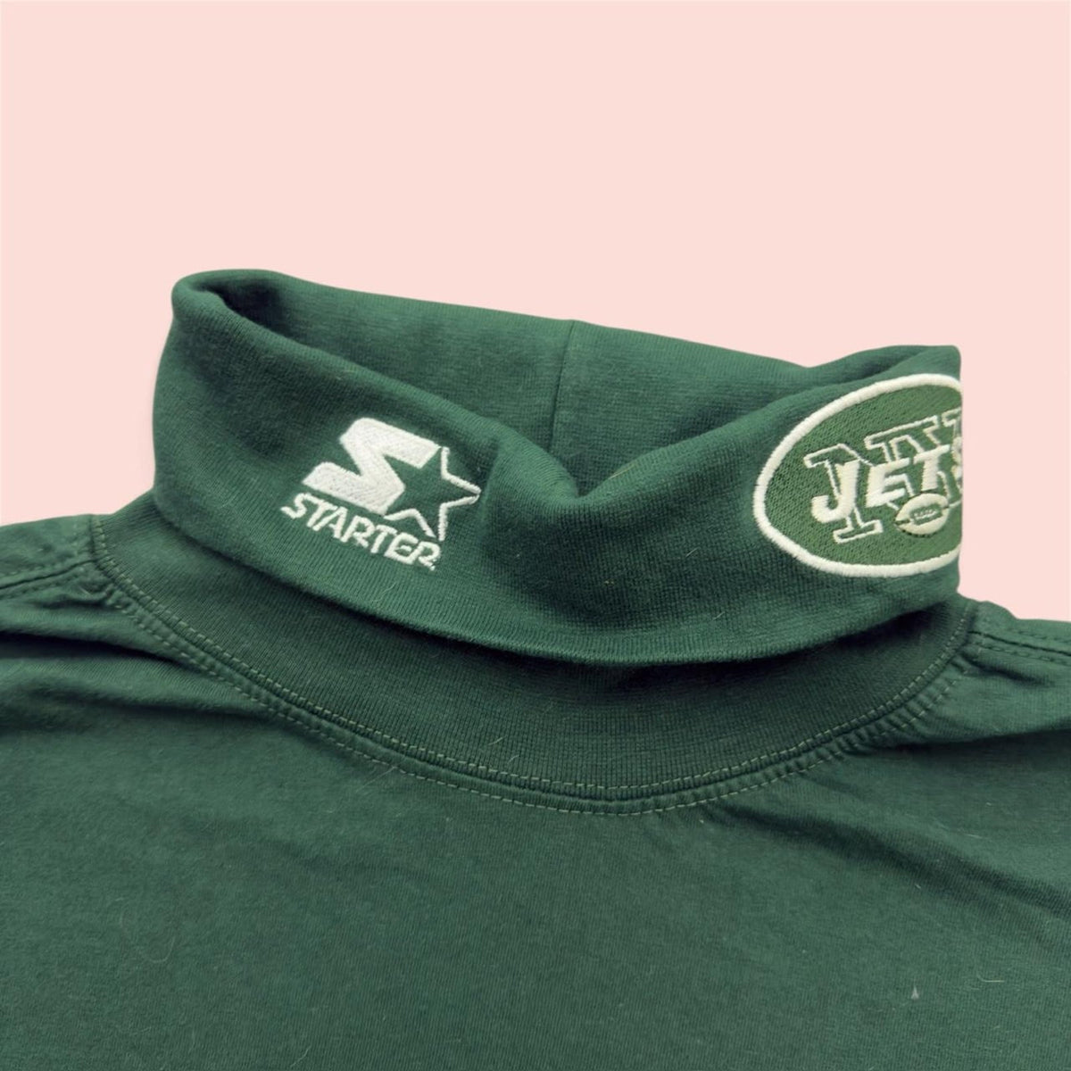 Vintage 90s Starter New York Jets Mock Neck LS Shirt Mens 2XL
