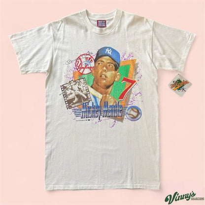1991 Insta Graphics New York Yankees Mickey Mantle Topps 40th Shirt Mens Large