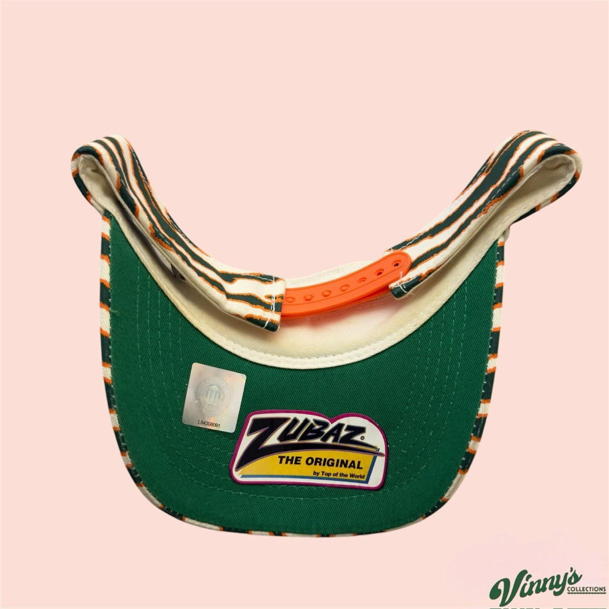 Vintage 90s Zubaz Miami Hurricanes College Visor Snapback Cap