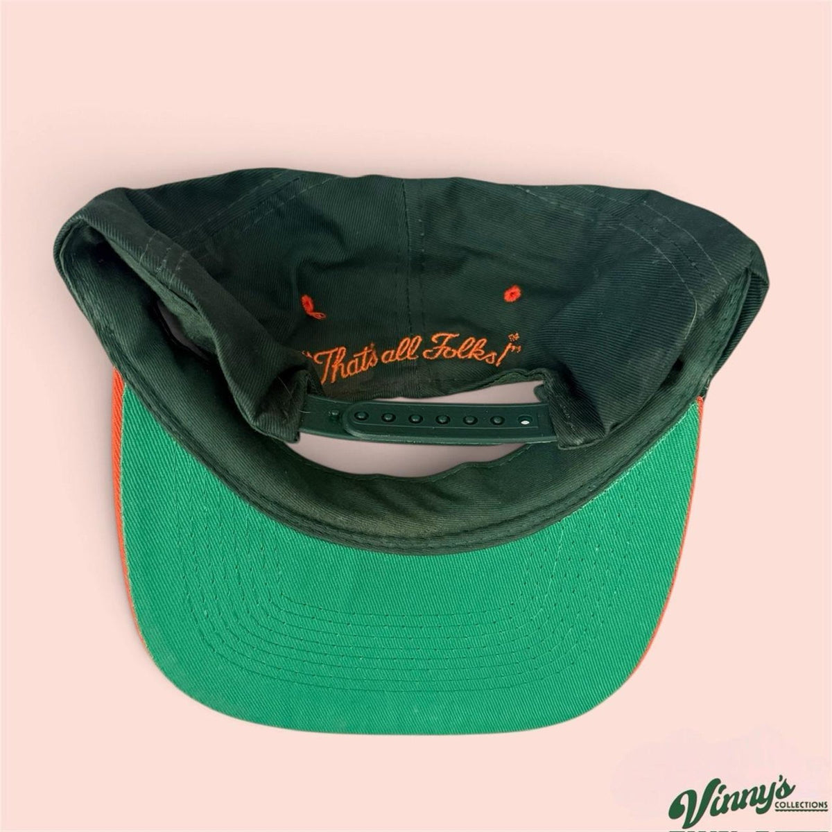 Vintage 90s Looney Tunes Taz Miami Hurricanes Snapback Hat