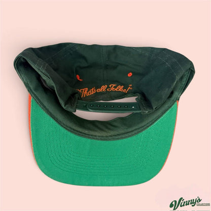 Vintage 90s Looney Tunes Taz Miami Hurricanes Snapback Hat