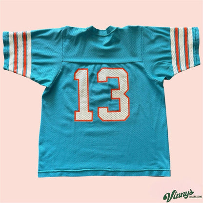 Vintage 80s Sand Knit NFL Miami Dolphins Dan Marino Football Jersey Mens Large