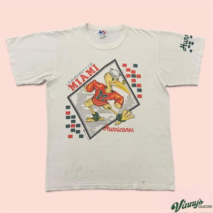 Vintage 90s Universal Athletics Miami Hurricanes College Shirt Mens Large