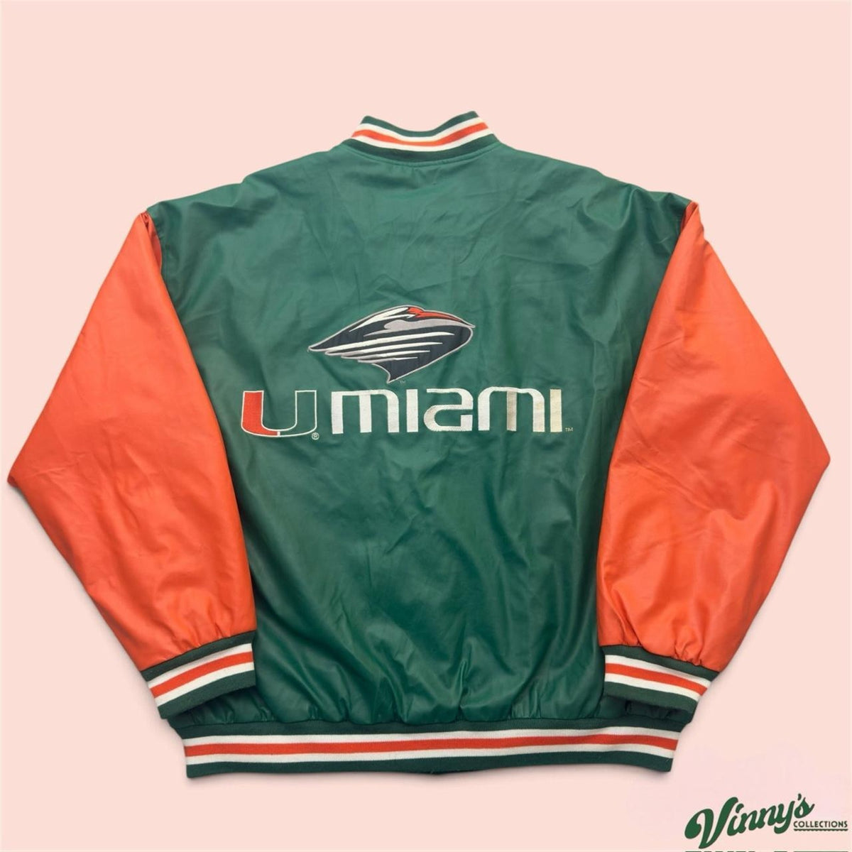 Vintage 00s Steve & Barry’s Miami Hurricanes College Varsity Jacket Mens 2XL