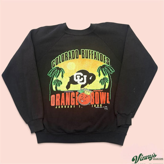 Vintage 90s Colorado Buffaloes 1990 Orange Bowl College Sweatshirt Mens Medium