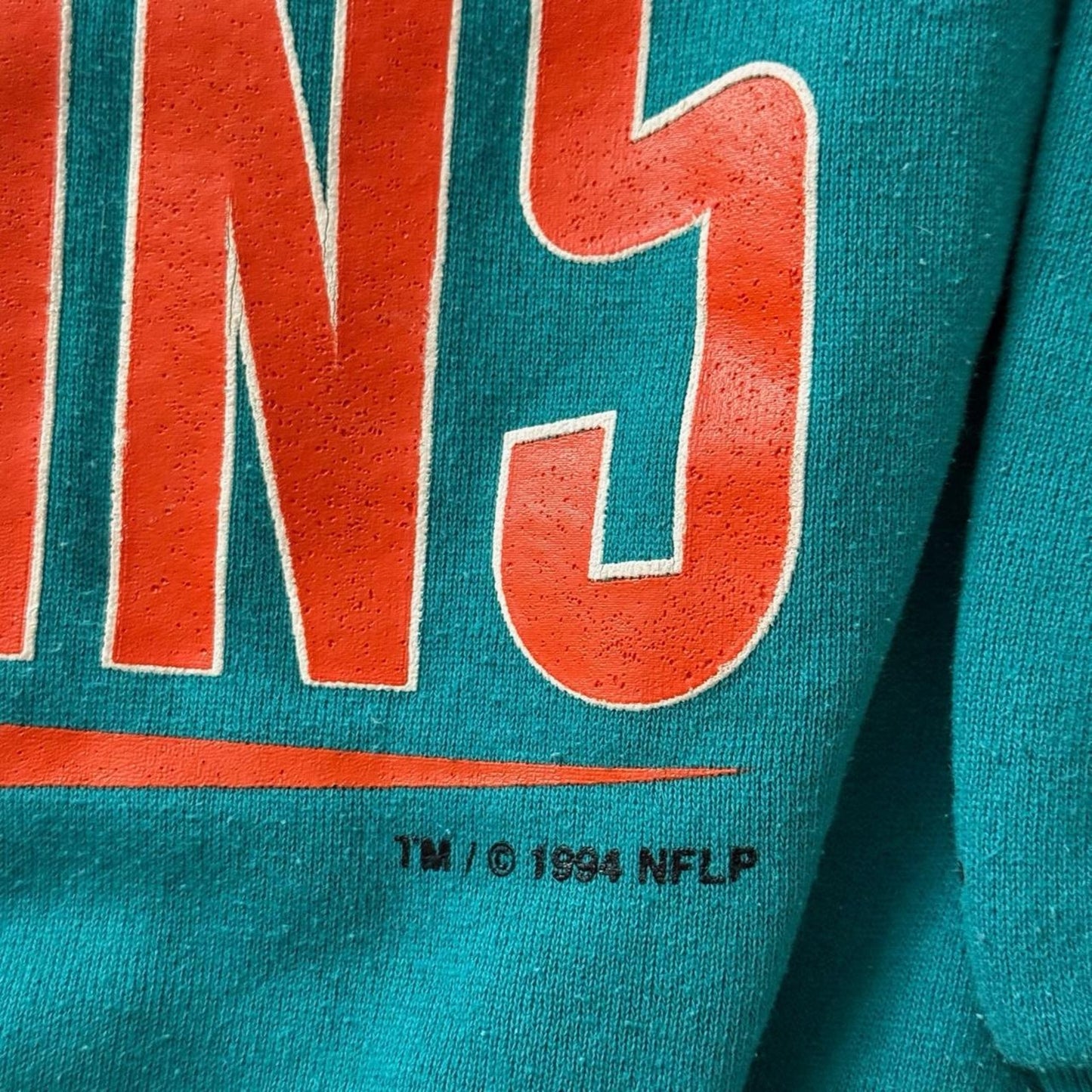 Vintage Bike 1994 NFL Miami Dolphins Football Crewneck Sweatshirt Mens XL